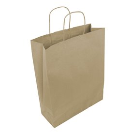 Paper Bag with Handles Kraft 100g/m² 32+12x40cm (200 Units)