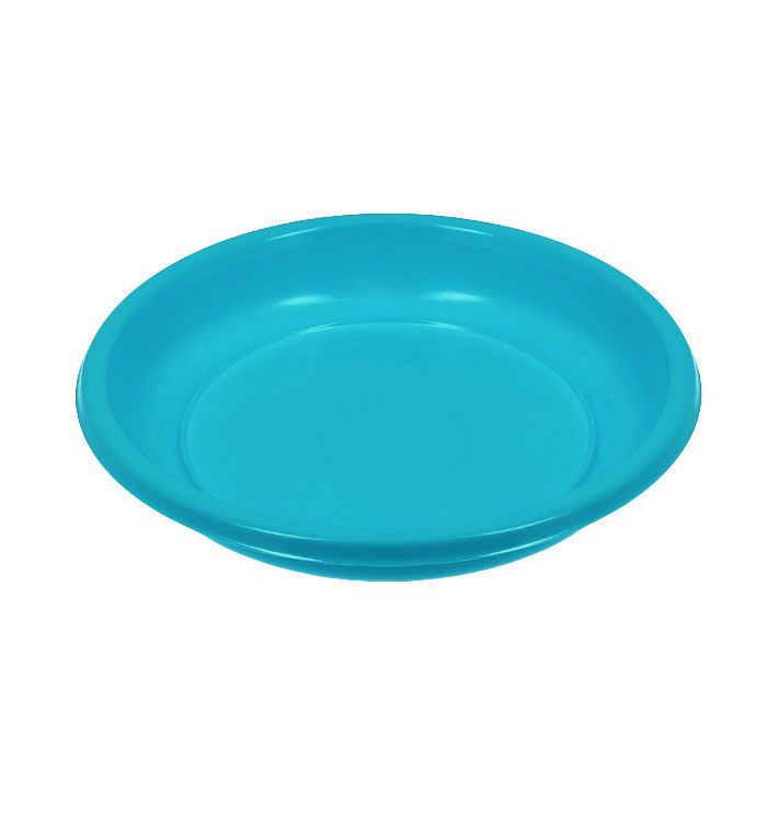 Reusable Plate Flat Economic PS Turquoise Ø20,5cm (25 Units)