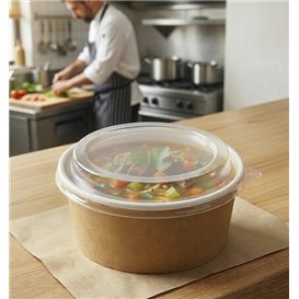 Paper Soup Bowl with Lid Kraft PP 25 Oz/750ml (50 Units) 