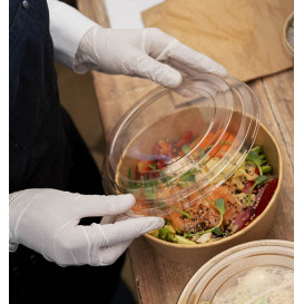 Paper Container Kraft-Kraft + RPET Lid 33Oz/1000 ml (25 Units)