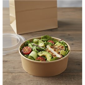 Paper Container Kraft-Kraft + RPET Lid 19 Oz/550 ml (300 Units)