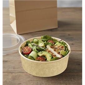 Paper Container Kraft-Kraft + RPET Lid 19 Oz/550 ml (50 Units) 