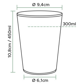 Plastic Cup PP Clear 450ml Ø9,4cm (50 Units) 