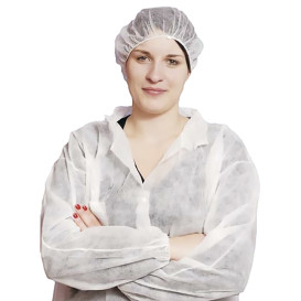 Visit Lab Coat TST PP Velcro White XL 25gr (50 Units)