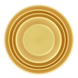 Reusable Plate Durable PP Mineral Gold Ø18cm (54 Units)