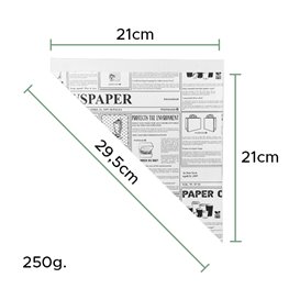 Paper Food Cone Grease-Proof "Times" 29,5cm 250g (2.000 Units)