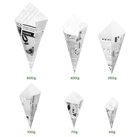 Paper Food Cone Grease-Proof "Times" 29,5cm 250g (2.000 Units)