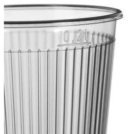 Plastic Cup PS "Ribbed" Clear 200 ml (25 Units) 