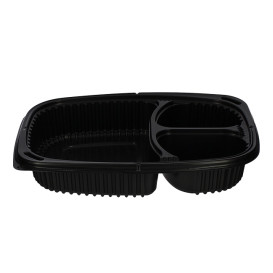 Plastic Container PP Rectangular Shape 3C 1250ml 25,5x18,9x4,5cm (320 Units)