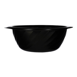 Plastic Deli Container PP Round Shape Black 550ml Ø14,9cm (100 Units)  