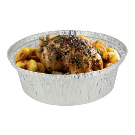 Foil Pan for Roast Chicken Round Shape 1400ml (500 Units)