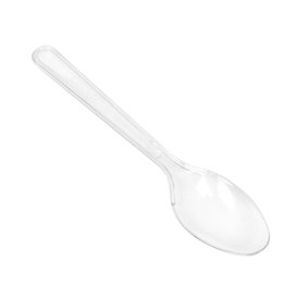 Reusable Plastic PS Teaspoon Transparent 12,5cm (30 Units)