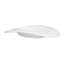 Tasting Plastic Plate Durable SAN "Ellipse" White 10ml (6 Units) 