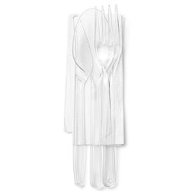 Cutlery Set Reusable PS 3 Pieces + Napkin (250 Units)