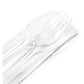 Cutlery Set Reusable PS 4 Pieces + Napkin (250 Units)
