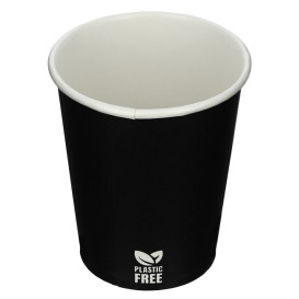 Plastic-Free Paper Cup 7 Oz/210ml Black Ø7,0cm (50 Units)