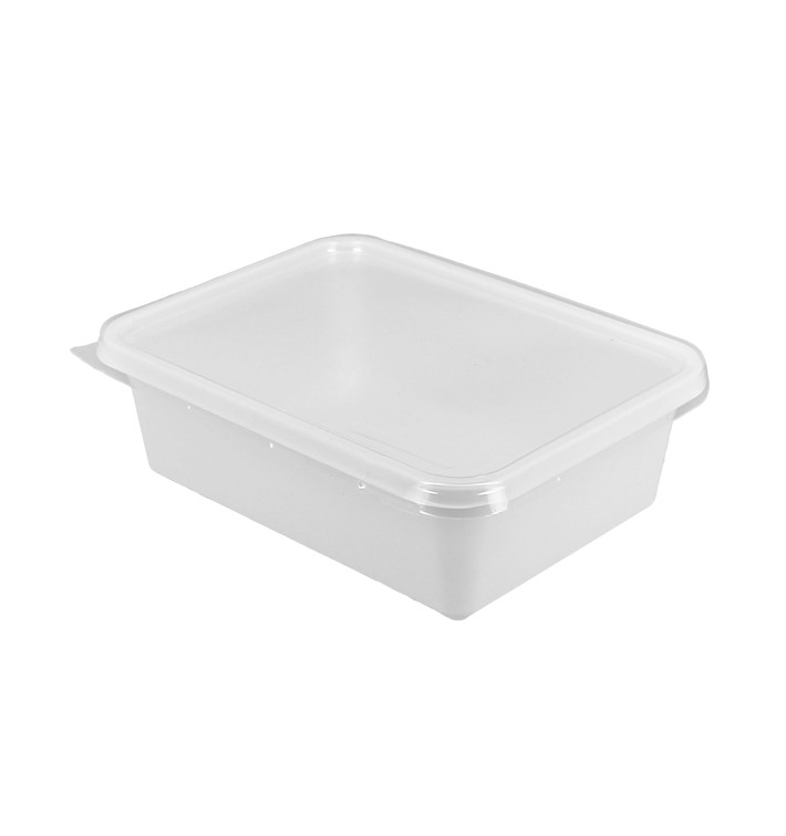 Plastic Container with Lid 15,7x11,2x5,1cm 500ml (100 Units)