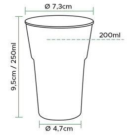 Reusable PS Cup "Diamant" Crystal 250ml Ø7,3cm (1.000 Units)