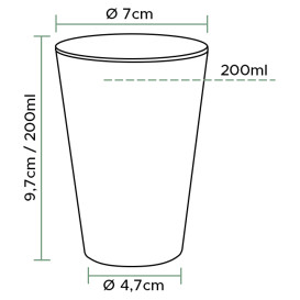 Plastic Cup PS "Ribbed" Clear 200 ml (1.000 Units)