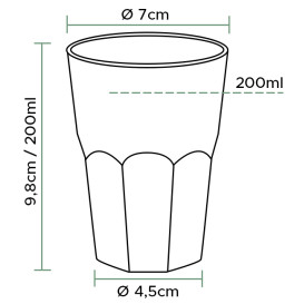 Plastic Cup PS Crystal "Deco" Clear 200 ml (500 Units)