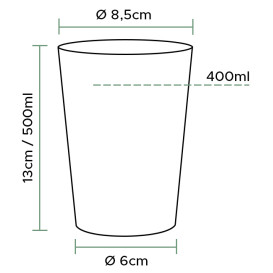 Plastic Cup PS Injection Moulding Clear 500ml (500 Units)