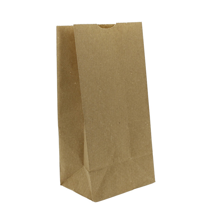 Paper Bag without Handle Kraft Brown 45g/m² 12+8x24cm (25 Units)