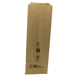 Paper Bag without Handle Kraft Brown 45g/m² 12+8x24cm (25 Units)