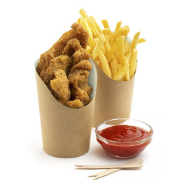 Paper Container Kraft Effect Anti-Grease Large Cup (1320 Units)