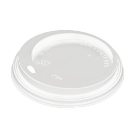Lid for Paper Cup Hole White 12, 16 and 22 Oz Ø9,0cm (100 Units)  