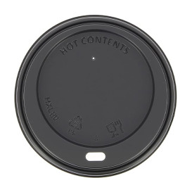 Lid for Paper Cup Hole Black Carton 8, 9, 12 Oz Ø8,0cm (1000 Units)