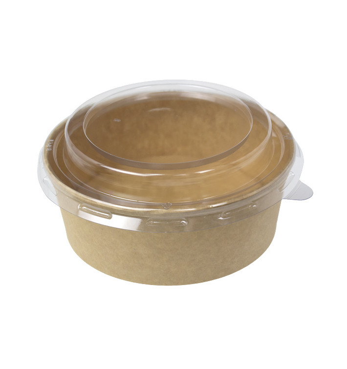 Paper Kraft-Kraft Soup Bowl with PP Lid 550ml (250 Units)