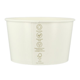 Renewable Paper Salad Bowl White 635ml Ø12,5cm (45 Units)