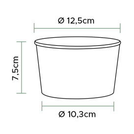 Renewable Paper Salad Bowl White 635ml Ø12,5cm (45 Units)