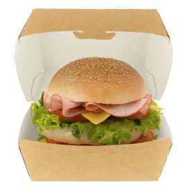 Paper Burger Box Kraft XXL 14,5x14,5x8cm (25 Units)