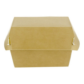 Paperboard Burger Box Kraft Double Closing 11x11x7,5cm (450 Units)