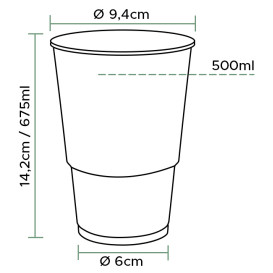 Plastic Cup PP Clear 615ml (50 Units)