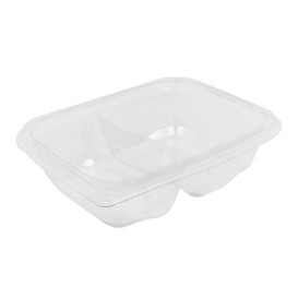Plastic Deli Container PET Tamper-Evident 2C 200/300ml 18x14x4cm (65 Units)  