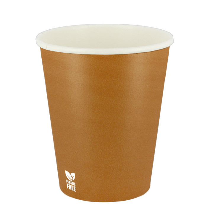 Plastic-Free Paper Cup 8 Oz/240ml "Caramel" Ø8,0cm (50 Units)