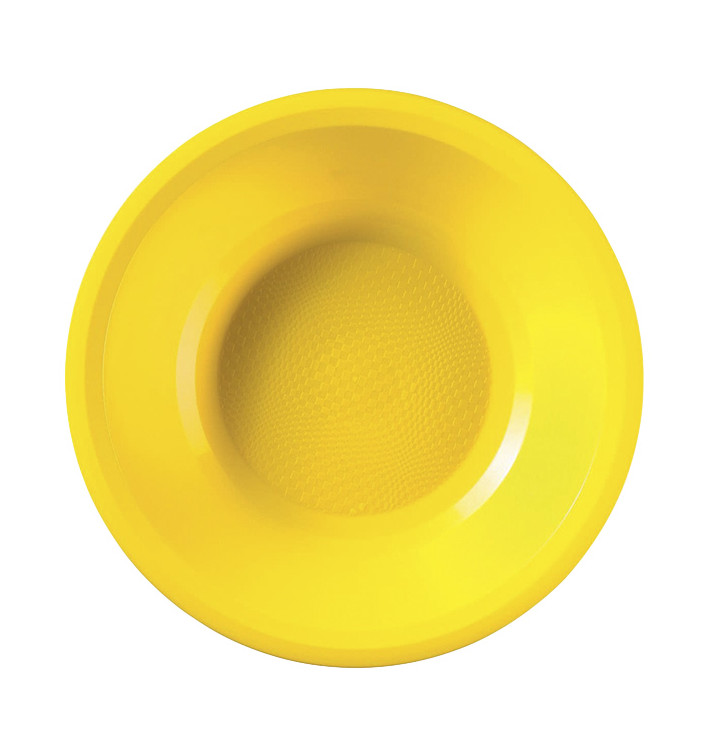 Plastic Plate Deep Yellow "Round" PP Ø19,5 cm (50 Units) 