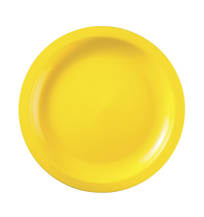 Plastic Plate Flat Yellow "Round" PP Ø22cm (600 Units)