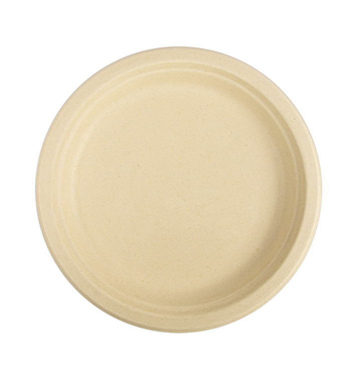 Sugarcane Plate Natural Ø23 cm (50 Units) 