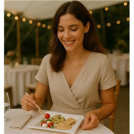 Sugarcane Plate Square shape White 20x20 cm (1000 Units)