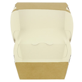 Paperboard Burger Box Kraft Double Closing 11x11x7,5cm (50 Units)