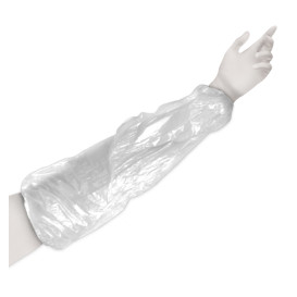Disposable Plastic Over Sleeve PE White G80 18x44cm (100 Units)  