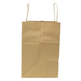 Paper Bag with Handles Kraft Flat 70g/m² 26+18x26cm (50 Units) 