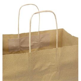 Paper Bag with Handles Kraft Flat 70g/m² 26+18x26cm (250 Units)
