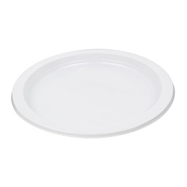 Reusable Plate Flat Economic PS White Ø22cm (25 Units) 