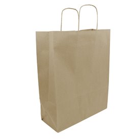 Paper Bag with Handles Kraft 100g/m² 32+12x40cm (25 Units)