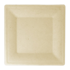 Sugarcane Plate Square shape Natural 26,2x26,2 cm (500 Units)