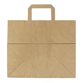 Paper Bag with Handles Kraft Flat 70g/m² 32+22x26cm (50 Units) 
